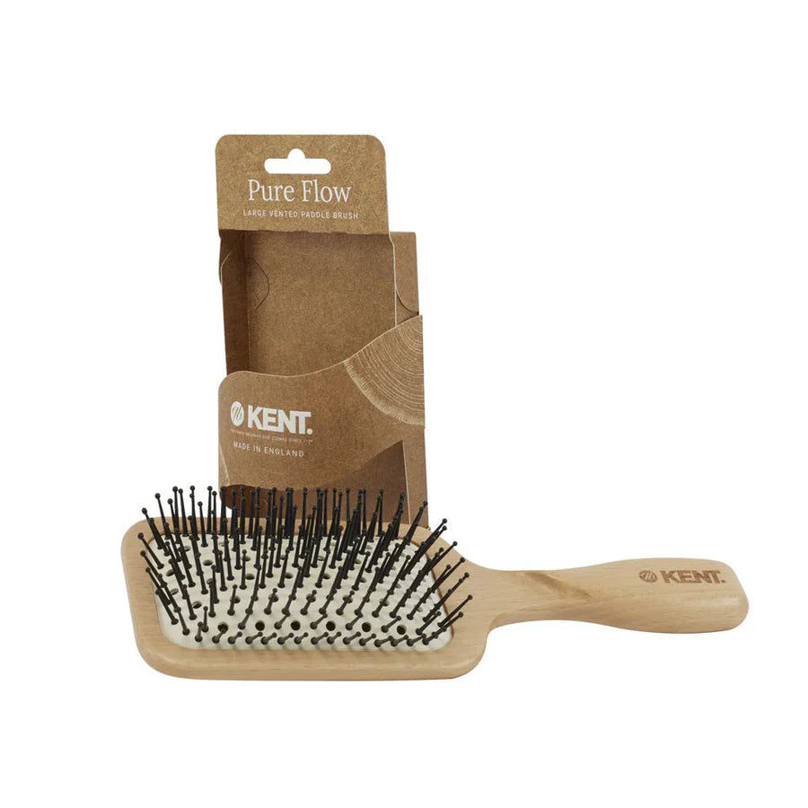 KENT LPF2 "Pure Flow" Large Vented Fine Quill Paddle Brush - Kess Hair and Beauty