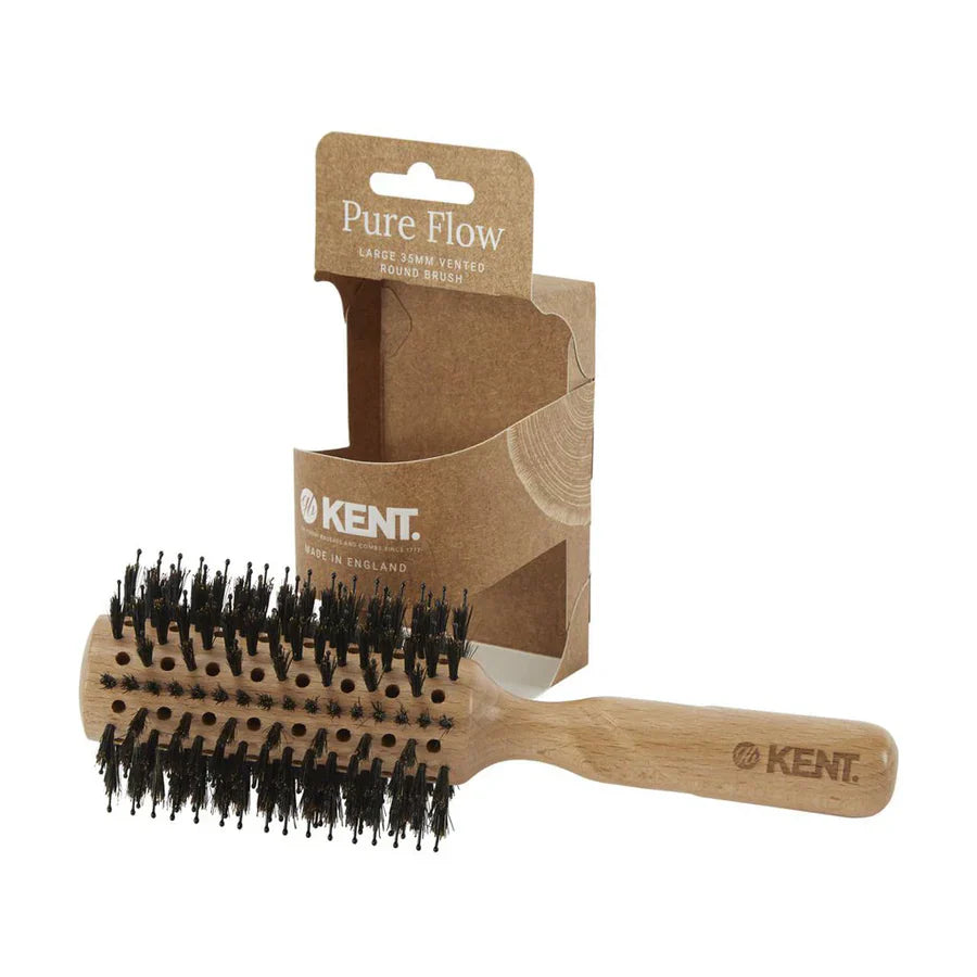 KENT LPF5 "Pure Flow" Large Vented 35mm Bristle Nylon Mix Round Brush - Kess Hair and Beauty